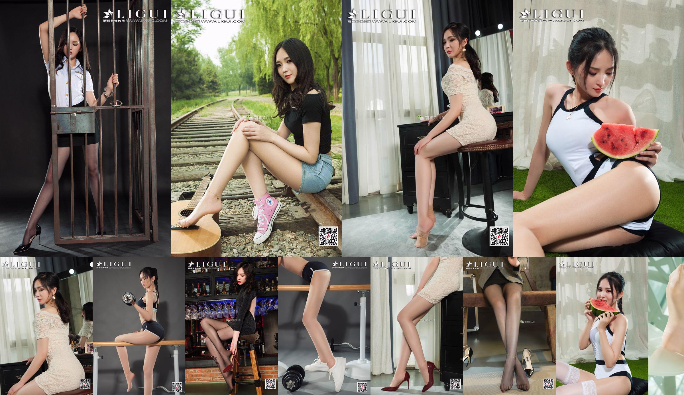 นางแบบเท้าเสี่ยวเกอ "Fishing Little Girl Silk Foot" [丽柜 LIGUI] Internet Beauty No.806209 หน้า 43