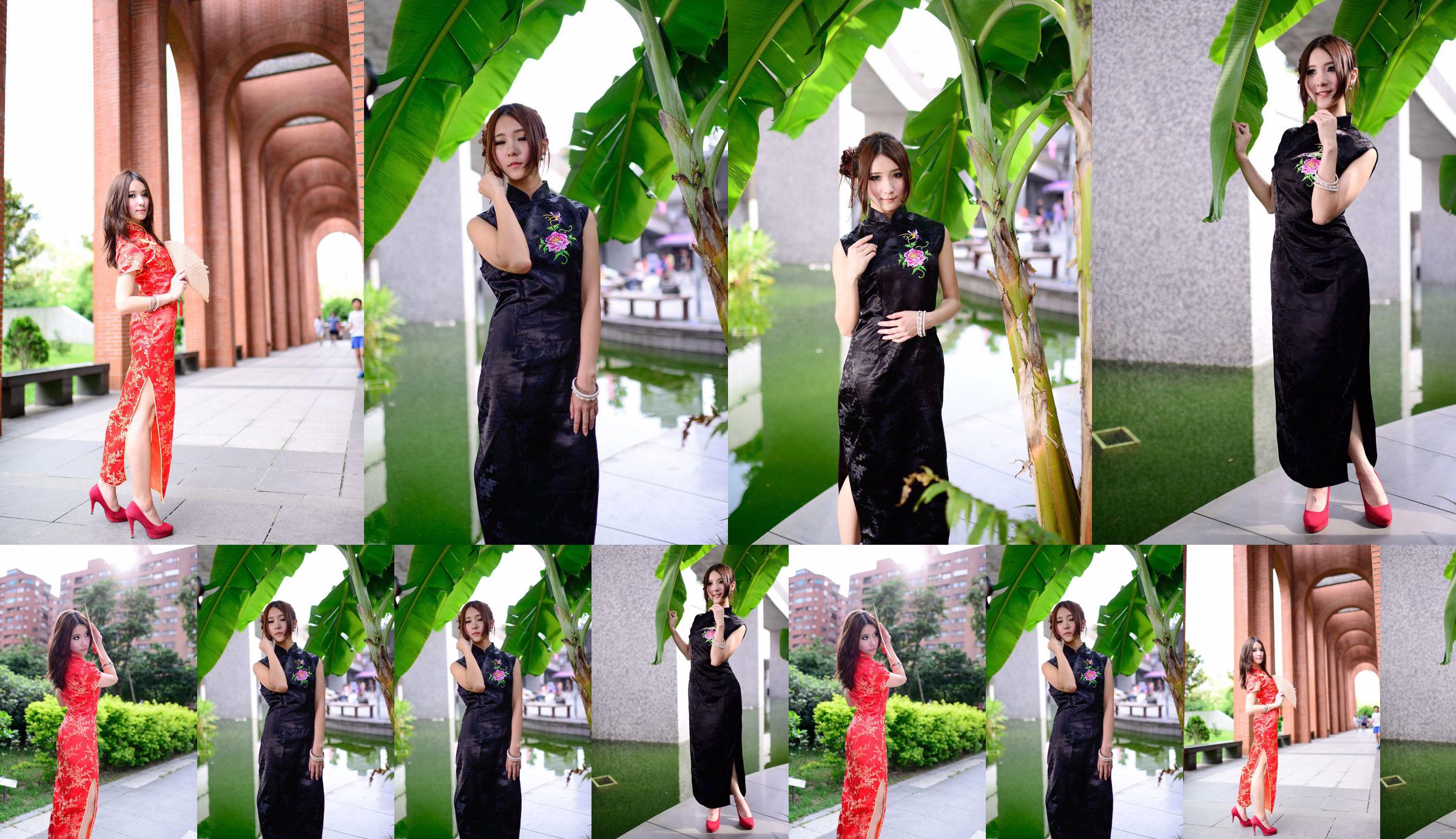 Modelo taiwanês Abu "Red and black cheongsam series outdoor shooting" No.b840c8 Página 16