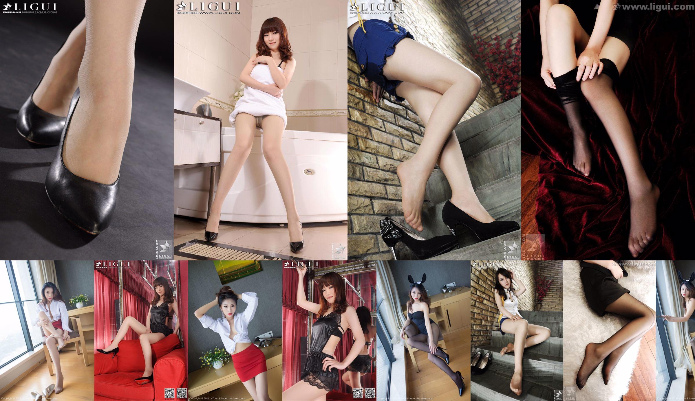 Model Tina "The Seductive Black Silk Foot" [丽柜 LiGui] Photograph of Beautiful Legs and Jade Feet No.85ecaf Page 9